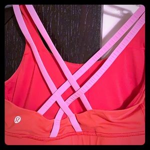Lululemon sports bra size 6 coral/pink/orange